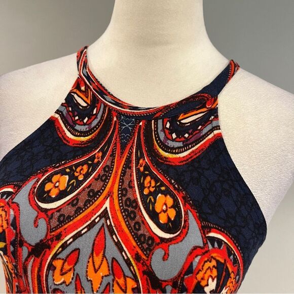 Lascana sleeveless Paisley Halter mini Dress size extra small - Picture 2 of 10